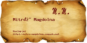 Mitró Magdolna névjegykártya