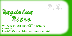 magdolna mitro business card